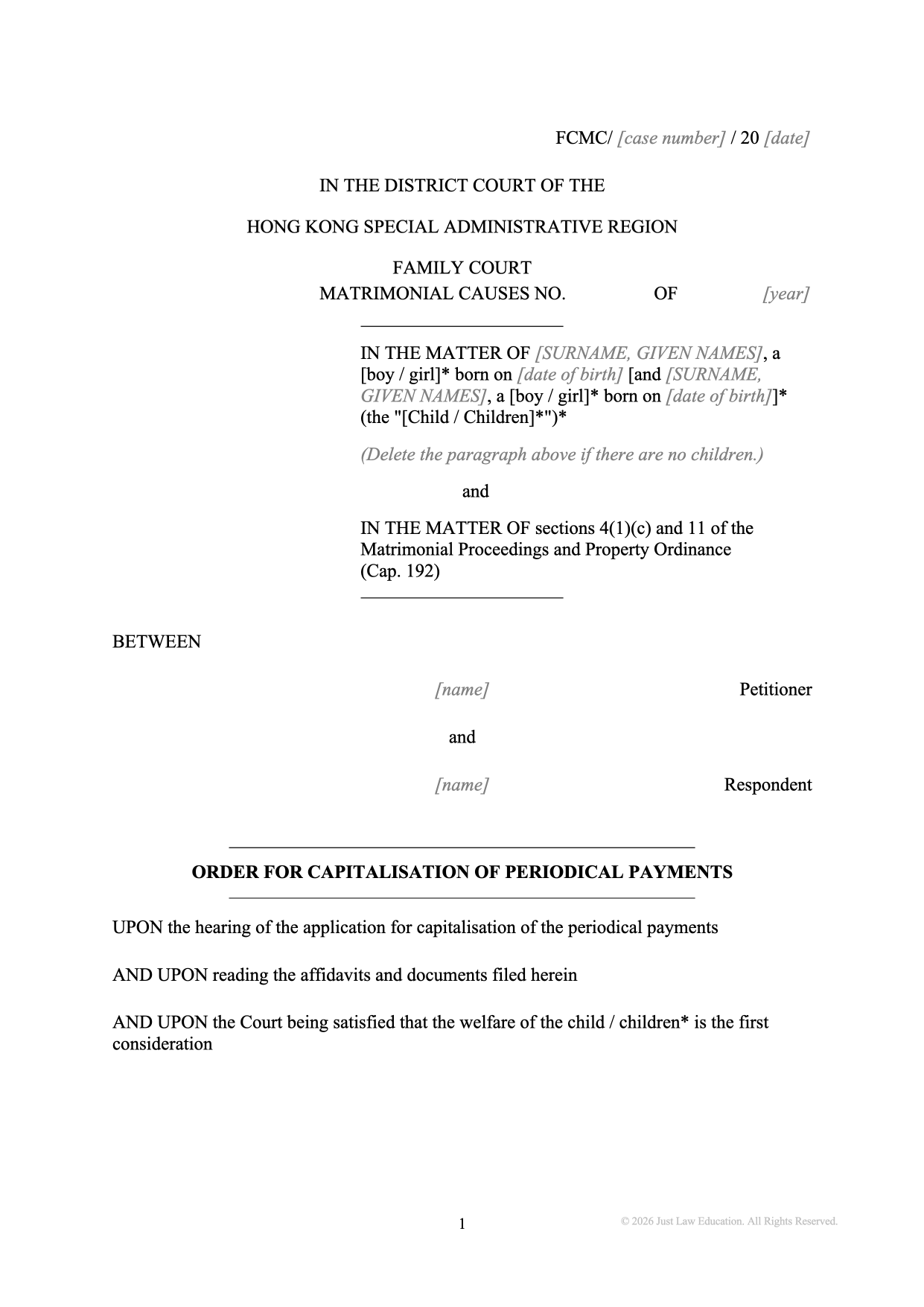 Form DO-28: Convert Maintenance into a Lump Sum (Matrimonial)