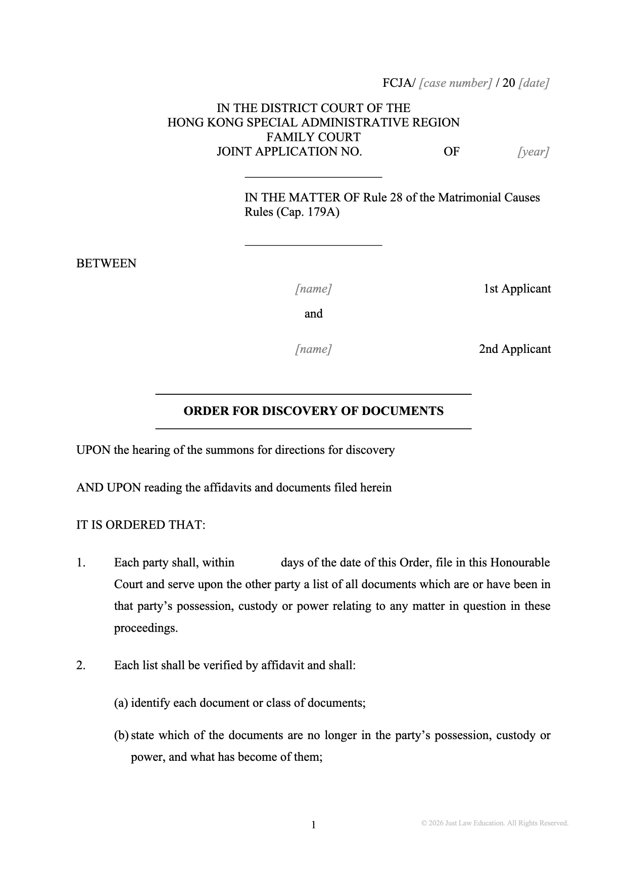 Form DO-47: Discovery (JA)